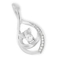 10K white gold necklace with round diamond stones in a spiral link