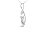 Espira 10K White Gold 1/8 cttw Round Cut Diamond Layered Spiral Pendant Necklace (I-J, I1-I2)-3 thumbnail 4
