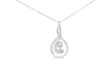 Espira 10K White Gold 1/8 cttw Round Cut Diamond Layered Spiral Pendant Necklace (I-J, I1-I2)-4