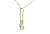 Espira 10K Two-Tone Gold 1/10 cttw Round Cut Diamond Swirl Pendant Necklace (I-J, I2-I3)-3 thumbnail 4