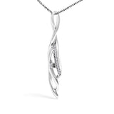 Espira 10K White Gold Round Diamond Accented Open Cascade Twist 18