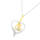 Espira 10K Two-Tone Yellow & White Gold .03 Cttw Diamond-Accented Round-Cut Diamond Swirl Open Heart 18