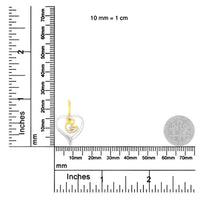 Espira 10K Two-Tone Yellow & White Gold .03 Cttw Diamond-Accented Round-Cut Diamond Swirl Open Heart 18