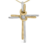 Espira 10K Two-Tone Yellow & White Gold Diamond-Accented Cross 18
