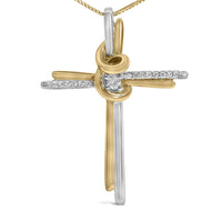Espira 10K Two-Tone Yellow & White Gold Diamond-Accented Cross 18