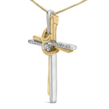 Espira 10K Two-Tone Yellow & White Gold Diamond-Accented Cross 18