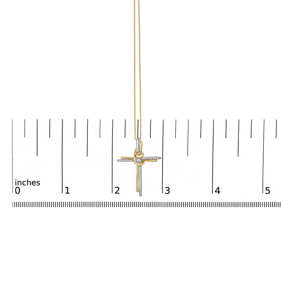 Espira 10K Two-Tone Yellow & White Gold Diamond-Accented Cross 18