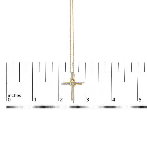 Espira 10K Two-Tone Yellow & White Gold Diamond-Accented Cross 18