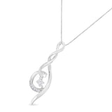 Espira 10K White Gold 1/10 cttw Diamond Swirl Pendant Necklace (I-J, I1-I2)-3 thumbnail 4