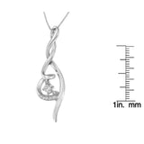 Espira 10K White Gold 1/10 cttw Diamond Swirl Pendant Necklace (I-J, I1-I2)-4 thumbnail 5