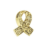 14K Yellow Gold 2 5/8 cttw Channel Set White Diamond Awareness Ribbon Pendant Necklace (G-H Color, VS1-VS2 Clarity) - NO CHAIN-4 thumbnail 5