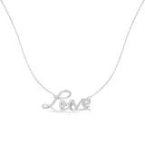 .925 Sterling Silver 1/4 Cttw Diamond Cursive 