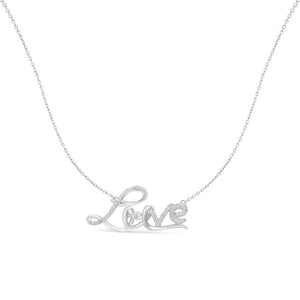 .925 Sterling Silver 1/4 Cttw Diamond Cursive 