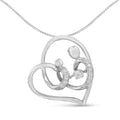 925 sterling silver necklace with heart diamond pendant