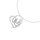 .925 Sterling Silver 1/6 cttw Diamond Heart Pendant Necklace (H-I, I1-I2)-3 thumbnail 4