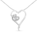 925 sterling silver necklace with one heart diamond stone pendant