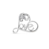 .925 Sterling Silver 1/10 Cttw Round Brilliant-Cut Diamond Accented Open Heart with Love 18