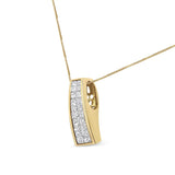 14K Yellow Gold 1 1/2 cttw Princess Cut Diamond Greek Column Pendant Necklace (G-H, VS1-VS2)-1 thumbnail 2