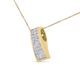 14K Yellow Gold 1 1/2 cttw Princess Cut Diamond Greek Column Pendant Necklace (G-H, VS1-VS2)-3 thumbnail 4