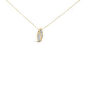 14K yellow gold pendant with princess and baguette-cut diamond stones
