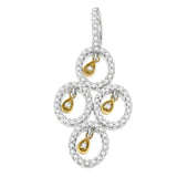 14K two-toned gold necklace with round diamond pendant thumbnail 1