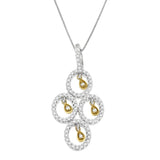 14K Two- Toned Gold 2/5 cttw Round Diamond Pendant Necklace (H-I, I1-I2)-1 thumbnail 2