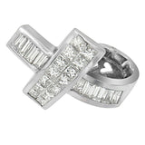 14K White Gold 2 cttw Princess and Baguette Cut Diamond Ribbon Pendant Necklace (H-I, SI-SI2)-4 thumbnail 5