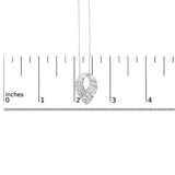 14k White Gold 1 5/8 Cttw Invisible Set Princess and Channel Set Baguette Diamond Curved Oval Shape Pendant Necklace (G-H Color, VS2-SI1 Clarity)-4 thumbnail 5