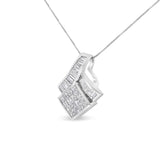 14k White Gold 2 1/10 Cttw Princess and Baguette Geometric Designed Diamond Pendant Necklace (G-H Color, VS1-VS2 Clarity) - NO CHAIN INCLUDED-1 thumbnail 2