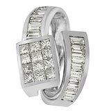 14K White Gold 2 cttw Princess and Baguette Cut Diamond Double Loop Pendant Necklace (G-H, VS1-VS2)-4 thumbnail 5