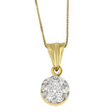 14K Yellow Gold 1/2 cttw Round Cut Diamond Circle Pendant Necklace (H-I, I1-I2)-1 thumbnail 2