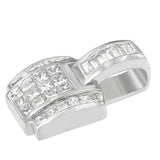 14K White Gold 2 1/5 Cttw Princess Cut Composite Diamond Pendant with Diamond Bale Pendant Necklace (H-I Color,SI1-SI2 Clarity) - NO CHAIN INCLUDED-3 thumbnail 4