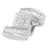 14K White Gold 1 2/5 cttw Princess and Baguette Cut Diamond Zig Zag Pendant Necklace (H-I, SI1-SI2)-2 thumbnail 3