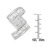 14K White Gold 1 2/5 cttw Princess and Baguette Cut Diamond Zig Zag Pendant Necklace (H-I, SI1-SI2)-3 thumbnail 4