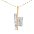 18K white gold key necklace with princess and baguette diamond stones
