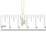 18K Yellow and White Gold 1 7/8 Cttw Princess Baguette Diamond Key Shaped 18