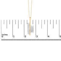 18K Yellow and White Gold 1 7/8 Cttw Princess Baguette Diamond Key Shaped 18