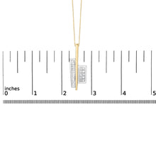18K Yellow and White Gold 1 7/8 Cttw Princess Baguette Diamond Key Shaped 18" Pendant Necklace (H-I Color, SI1-SI2 Clarity)-4