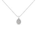 925 sterling silver necklace with oval diamond cluster pendant on 18-inch chain