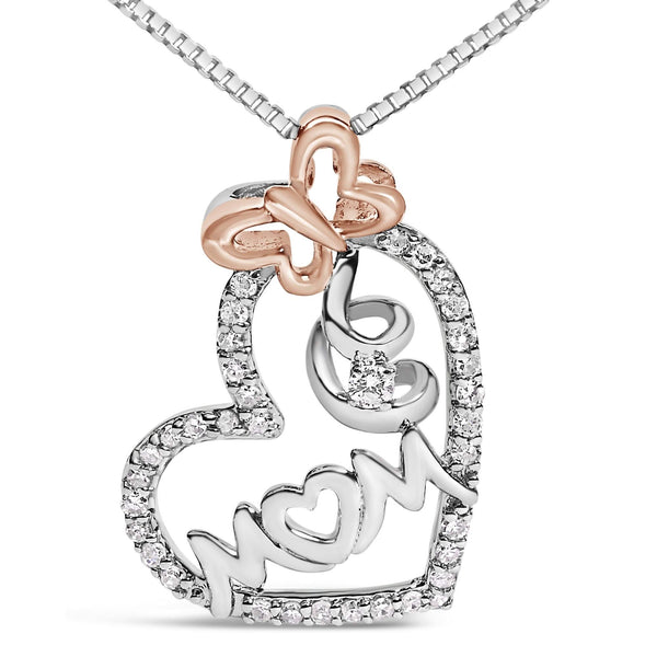 Two Tone .925 Sterling Silver 1/5 cttw Diamond 