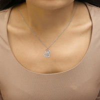 Two Tone .925 Sterling Silver 1/5 cttw Diamond 