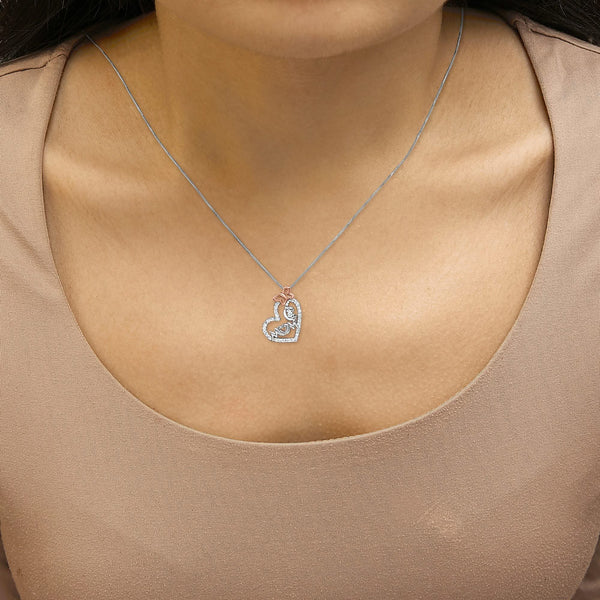 Two Tone .925 Sterling Silver 1/5 cttw Diamond 