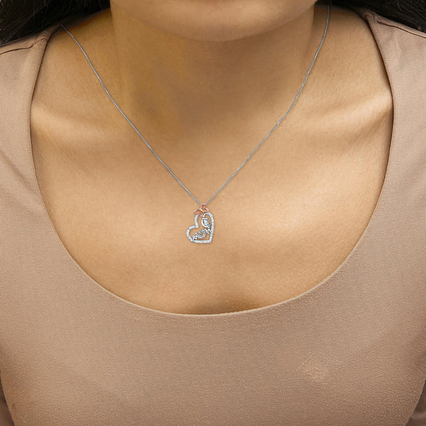 Two Tone .925 Sterling Silver 1/5 cttw Diamond 