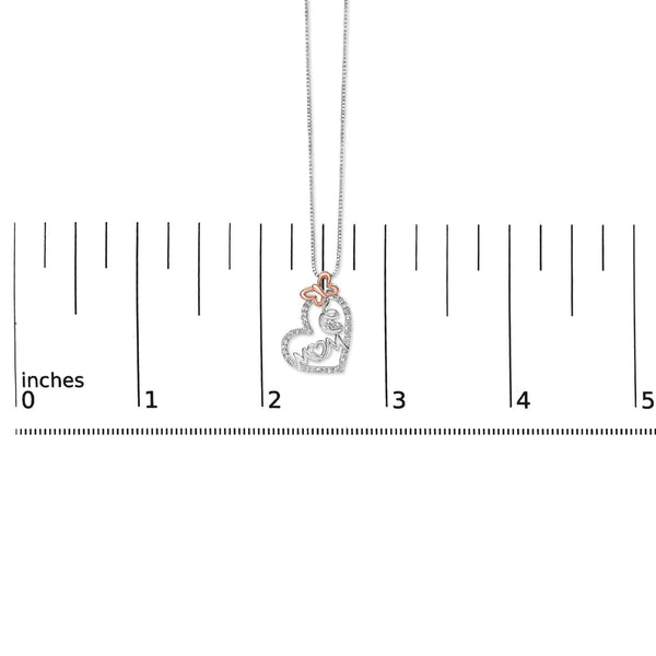 Two Tone .925 Sterling Silver 1/5 cttw Diamond 