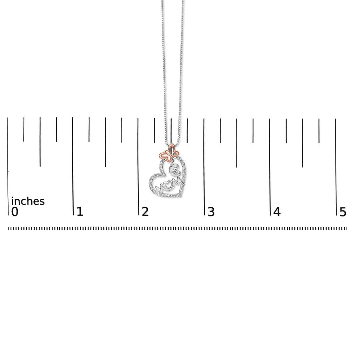 Two Tone .925 Sterling Silver 1/5 cttw Diamond 