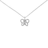 .925 Sterling Silver 1/4 cttw Prong-Set Diamond Butterfly 18