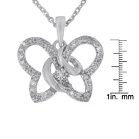 .925 Sterling Silver 1/4 cttw Prong-Set Diamond Butterfly 18