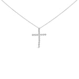 .925 Sterling Silver 1/6 Cttw Brilliant-Cut Diamond Miracle-Set Shared Prong Cross 18