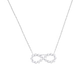 .925 Sterling Silver 1/4 cttw Diamond Infinity Pendant Necklace (I-J, I2-I3)-1 thumbnail 2