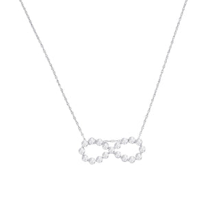 .925 Sterling Silver 1/4 cttw Diamond Infinity Pendant Necklace (I-J, I2-I3)-1